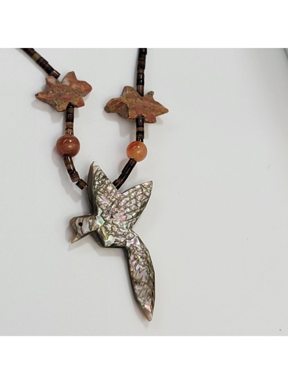 Vintage Native American Abalone Bird & Turtle Fetish Necklace - Picture 3 of 5